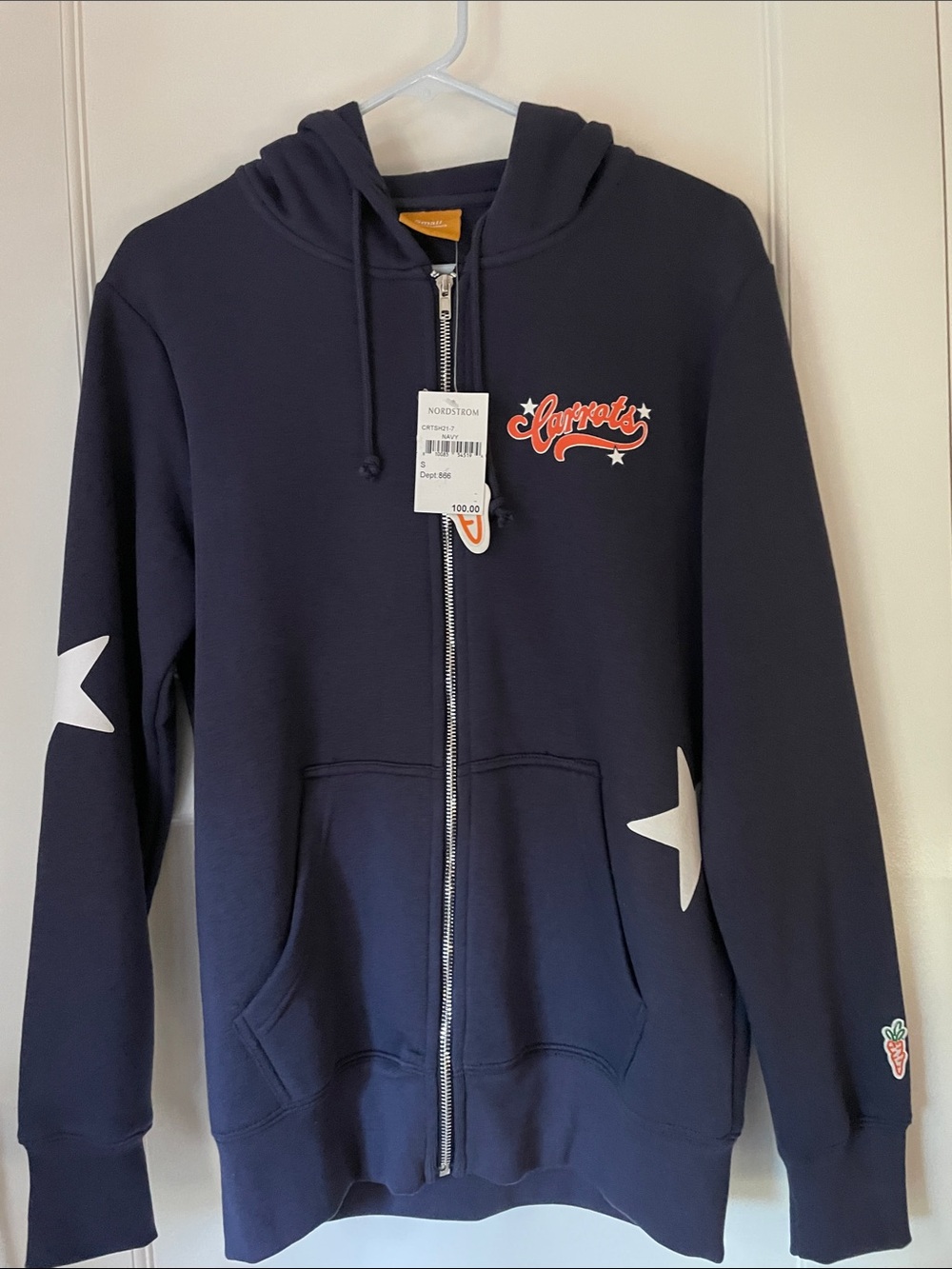 Men’s Hoodie Navy ANWAR Carrots! Size small